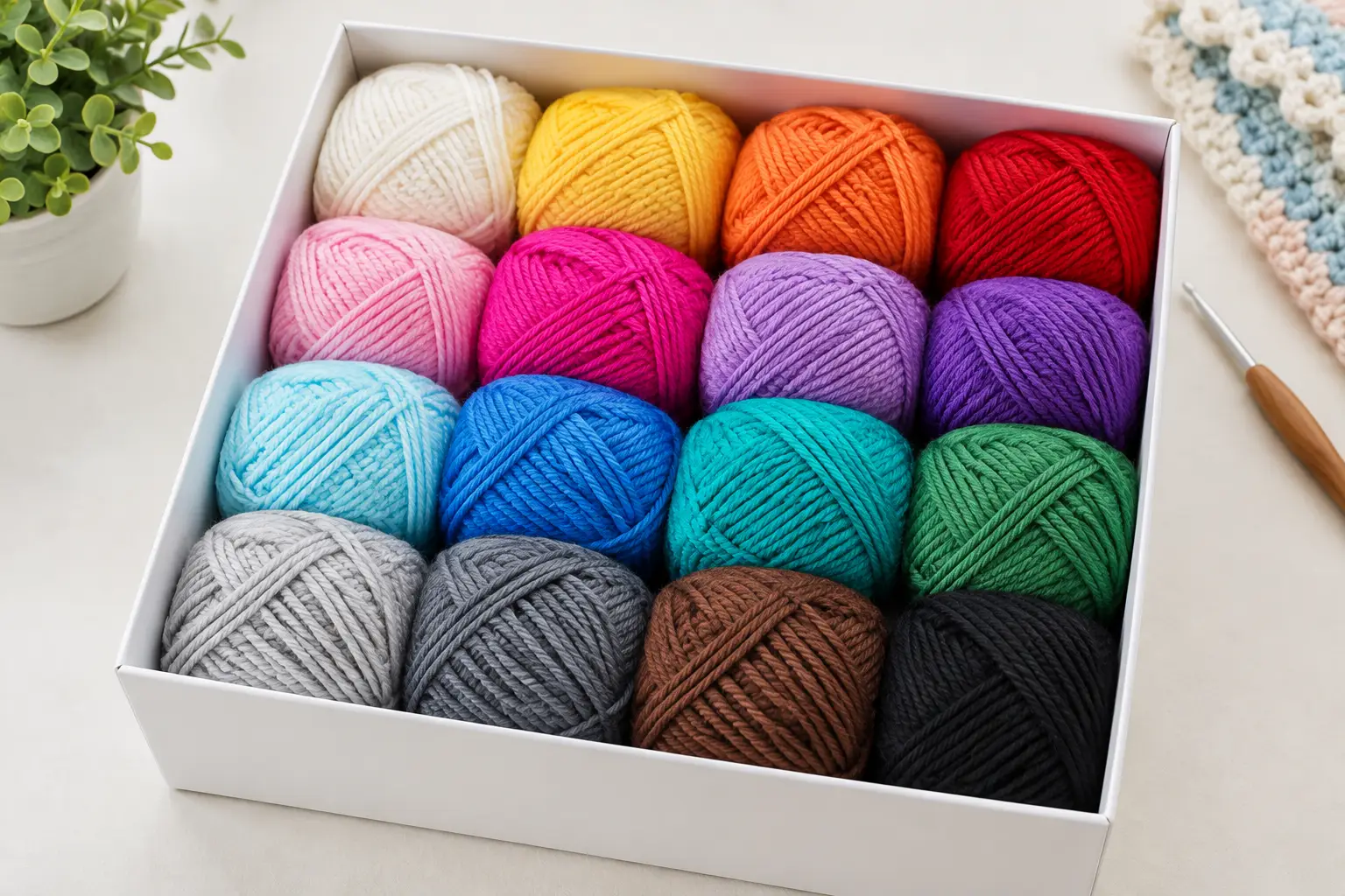 Caja de 16 zepelines multicolor para crochet